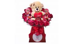 Valentines Day Yankee Candle, Chocolate and Teddy Bouquet - 32.95 Valentines Day Yankee Candle, Chocolate and Teddy Bouquet