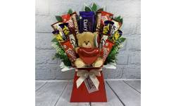 Valentines Day Chocolate and Teddy Bouquet - 32.95 Valentines Day Chocolate and Teddy Bouquet
