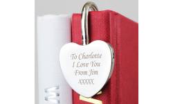 Personalised Silver Heart Bookmark