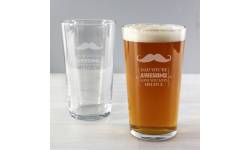 Personalised Moustache Pint Glass