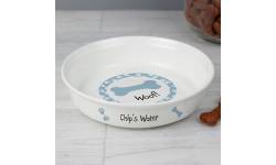Personalised Blue Dog Bowl