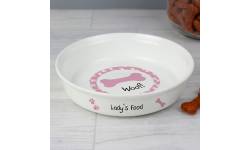 Personalised Pink Dog Bowl