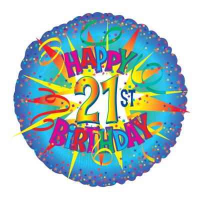 Funky Hampers 21st Birthday Balloon