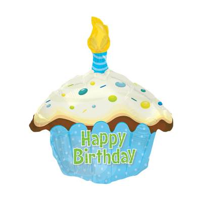 Blue Birthday Cake Balloon