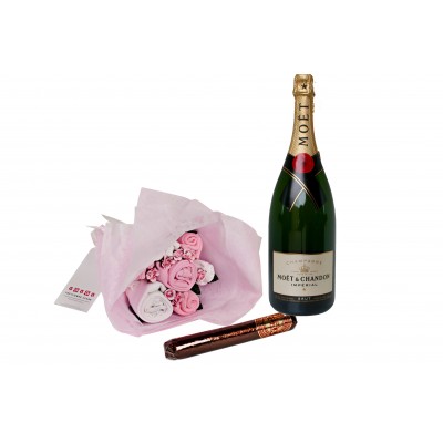 Bubbles And Bouquet Pink Gift Set