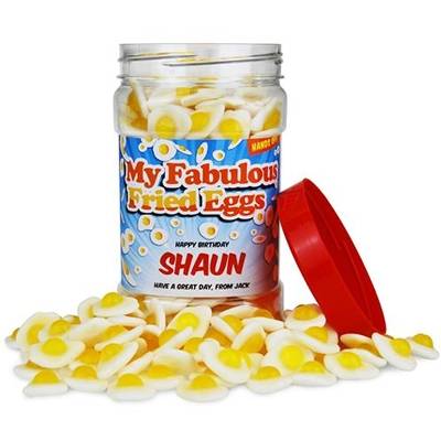 Fried Eggs Personalised Sweet Jar