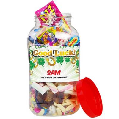 Good Luck Personalised Sweet Jar