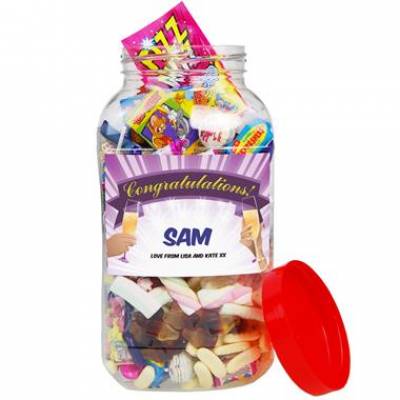 Congratulations Personalised Sweet Jar