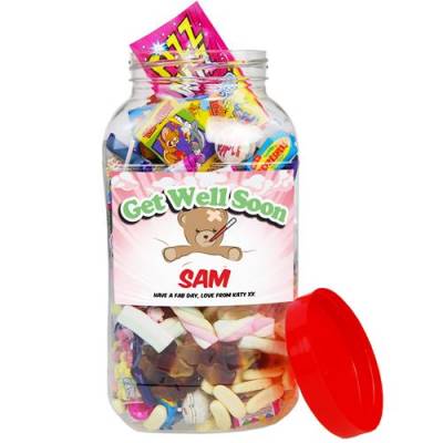 Get Well Soon Personalised Sweet Jar