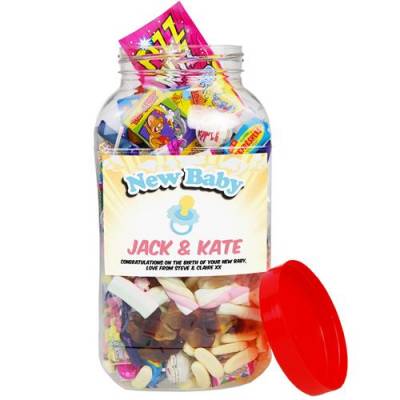 New Baby Personalised Sweet Jar