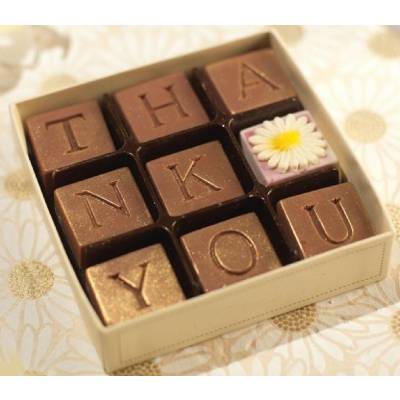 Baby Gift   Wording on The Thank You Chocolate Gift Includes A 10cm Square Of Handmade Dark