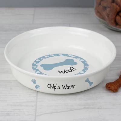 Funky Hampers Personalised Blue Dog Bowl Funky Hampers Personalised Blue Dog Bowl