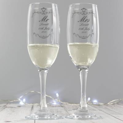 Personalised Couples Flutes