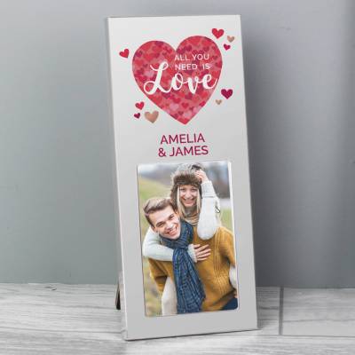 Personalised ’All You Need is Love’ Confetti Hearts 2x3 Photo Frame