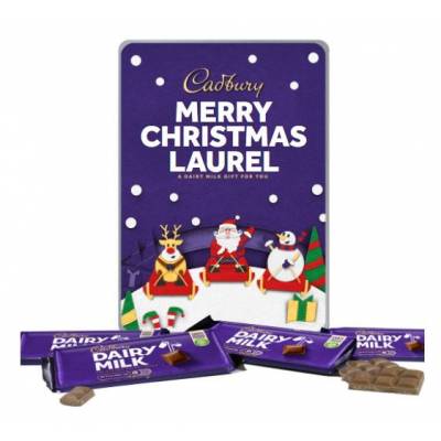 Personalised Cadbury Dairy Milk Chocolate Christmas Tin