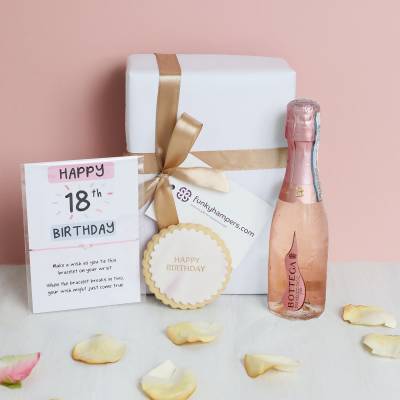 Happy 18th Birthday Prosecco, Biscuit and Bracelet Gift Box