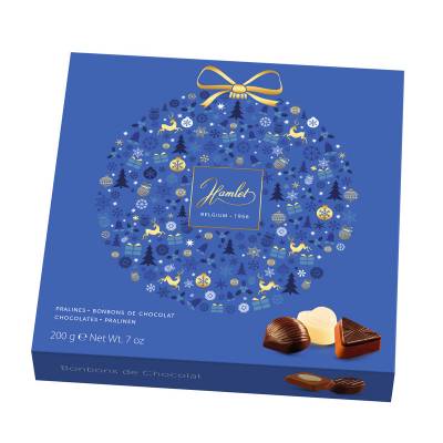 Hamlet Belgian Chocolates in Blue Bauble Design Box