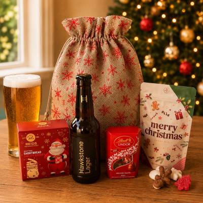 Hawkstone Lager & Treats Christmas Gift Sack