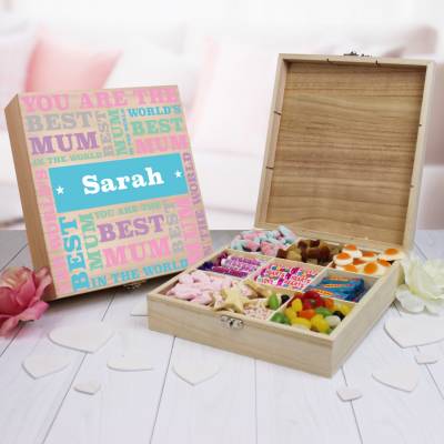 Personalised Best Mum Wooden Sweet Box