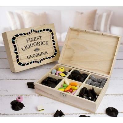 Personalised Liquorice Wooden Sweet Box