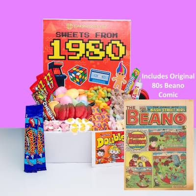 80s Sweets Box With a Beano Comic