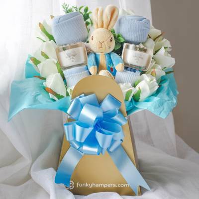 New Baby Boy Clothing and Yankee Candle Bouquet