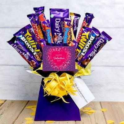 Valentines Deluxe Cadburys Chocolate Bouquet