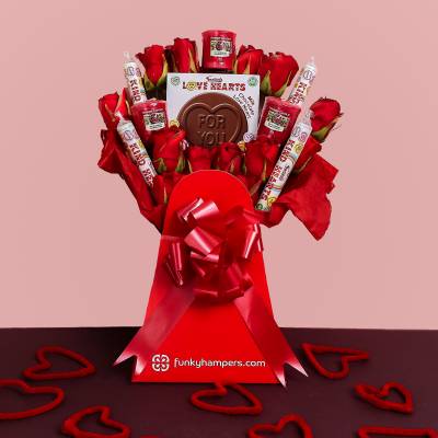 Love Hearts and Yankee Candle Chocolate Bouquet
