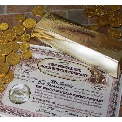 Chocolate Gold Bullion Bar With Personalised Certificate