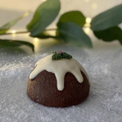 Caramel Filled Chocolate Christmas Pudding