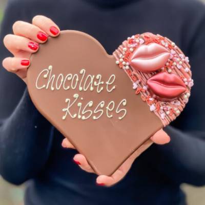 Click to view product details and reviews for Personalised Cupid’s Bow Chocolate Heart Large.
