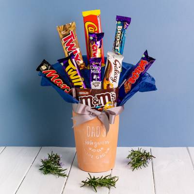 Dads Herb Garden Chocolate Vase Bouquet