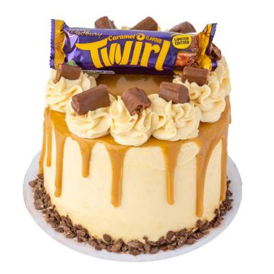 Deluxe Twirl Caramel Cake