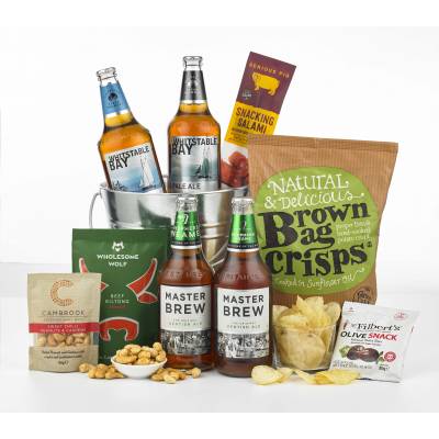 Bucket of Beer and Bar Snacks