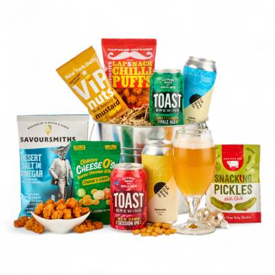 Bucket of Beer and Bar Snacks