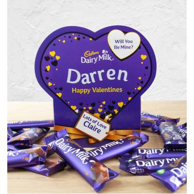 Personalised Valentines Box Of Cadbury Dairy Milk