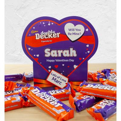 Personalised Valentines Box Of Cadbury Double Decker
