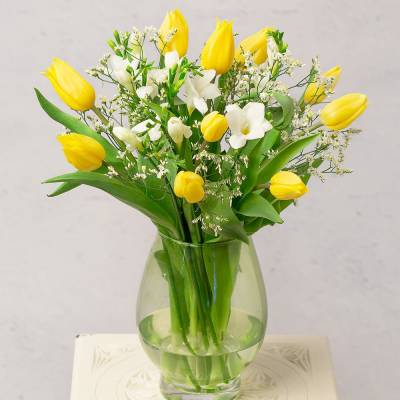 Image of Freesias and Tulips