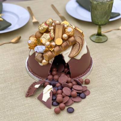 Image of 1.5KG Gold Christmas Chocolate Smash Dome