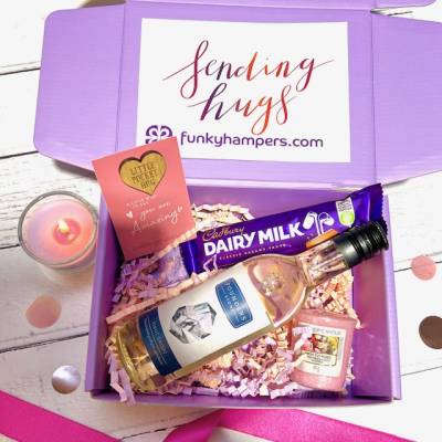 Sending Hugs White Wine Treats Box