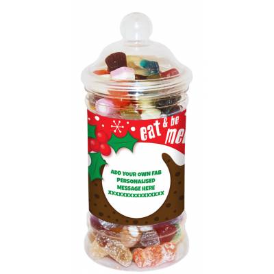 Personalised Be Merry Sweet Jar