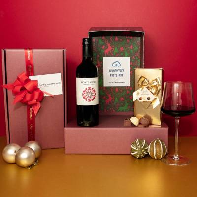The Christmas Red Wine & Belgian Chocolates Picbox Hamper