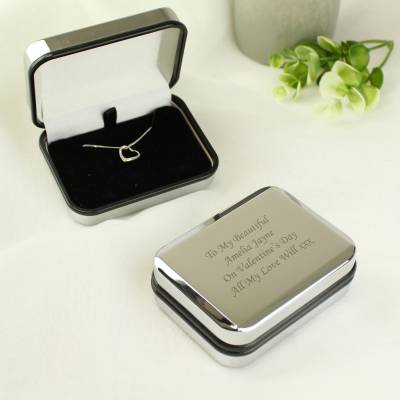 Heart Necklace With Personalised Box