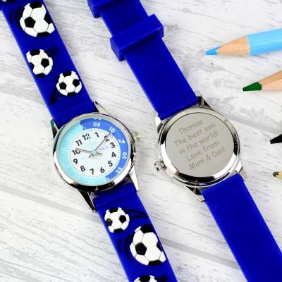 Image of Personalised Kid's Blue Time Teacher Watch with Presentation Box
