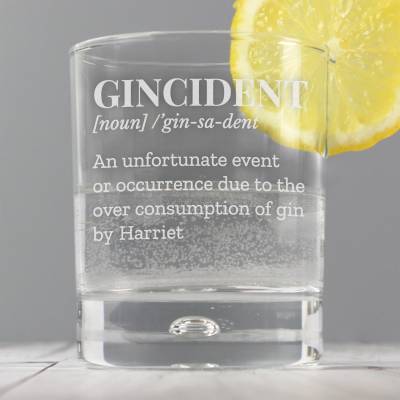 Image of Personalised Gincident Tumbler Bubble Glass