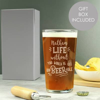 Personalised Un-beer-able Pint Glass