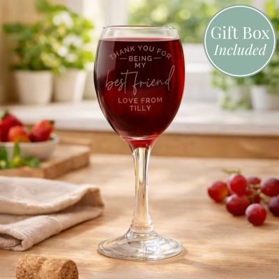 Personalised Thank you Wine Glass