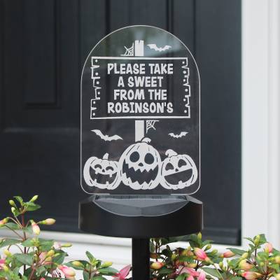 Personalised Pumpkins Sign Outdoor Solar Light