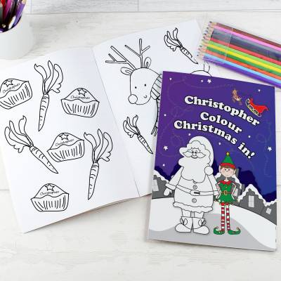 Personalised Elf Colouring Set