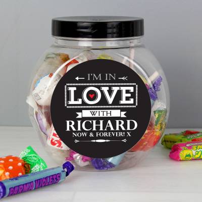 Personalised I'm In Love With Sweets Jar